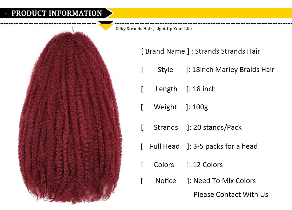 Marley Braids Cheveux au crochet