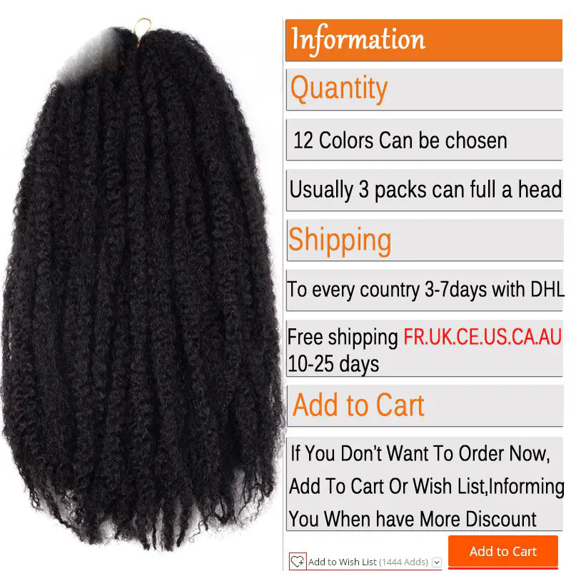 Marley Braids Cheveux au crochet
